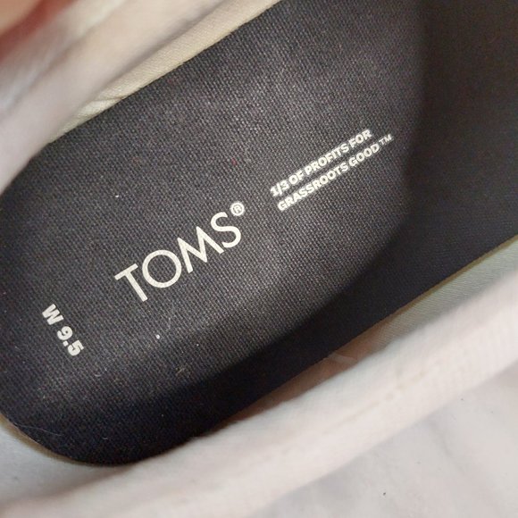 Toms Women's Cream Canvas Leopard Sole Trim Lace Up Running Shoes Sneaker Siz W9 - Picture 7 of 9